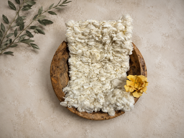 Handwoven Sheep Wool Blanket – Natural White