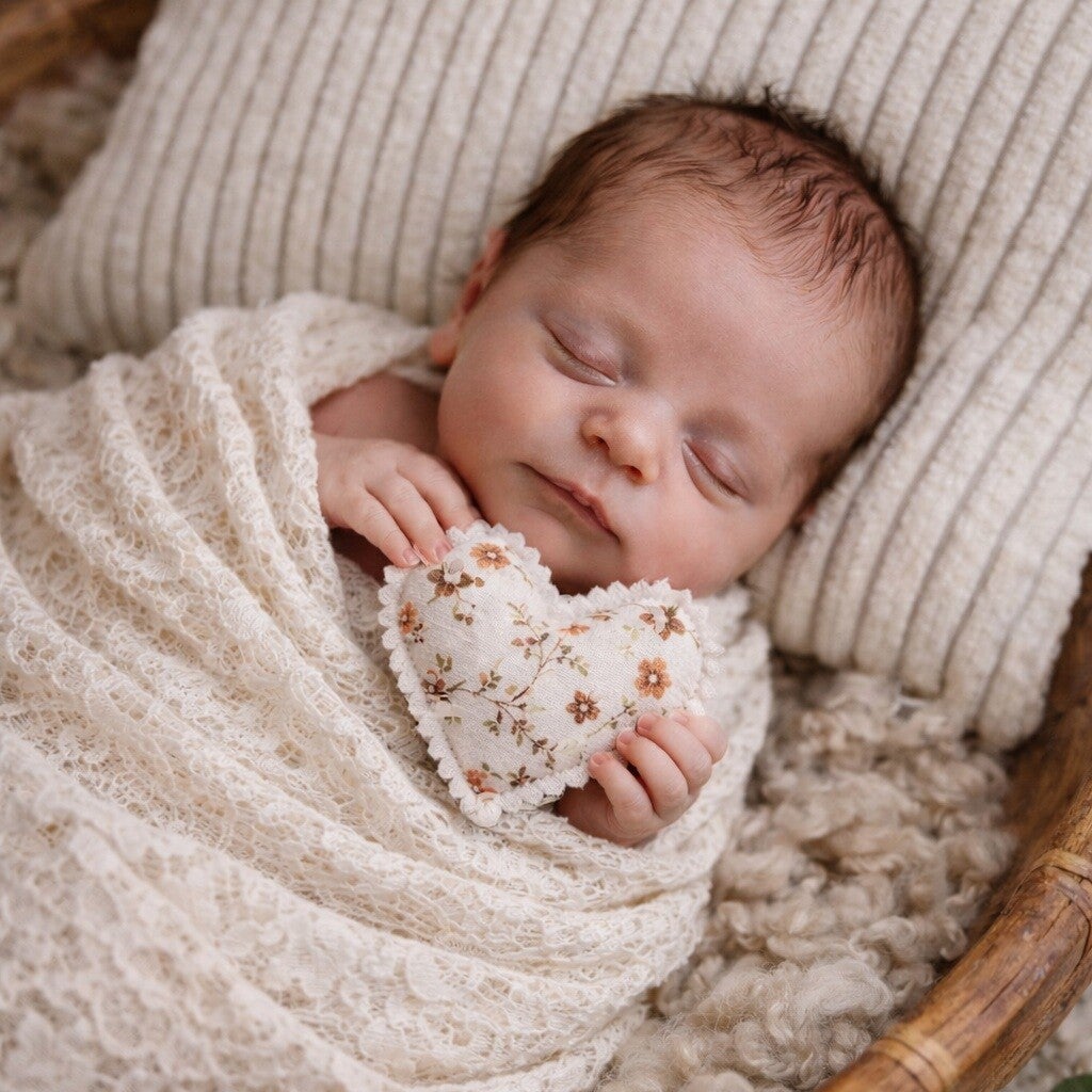 Handmade Fabric Hearts – Set of 4 | Newborn Prop