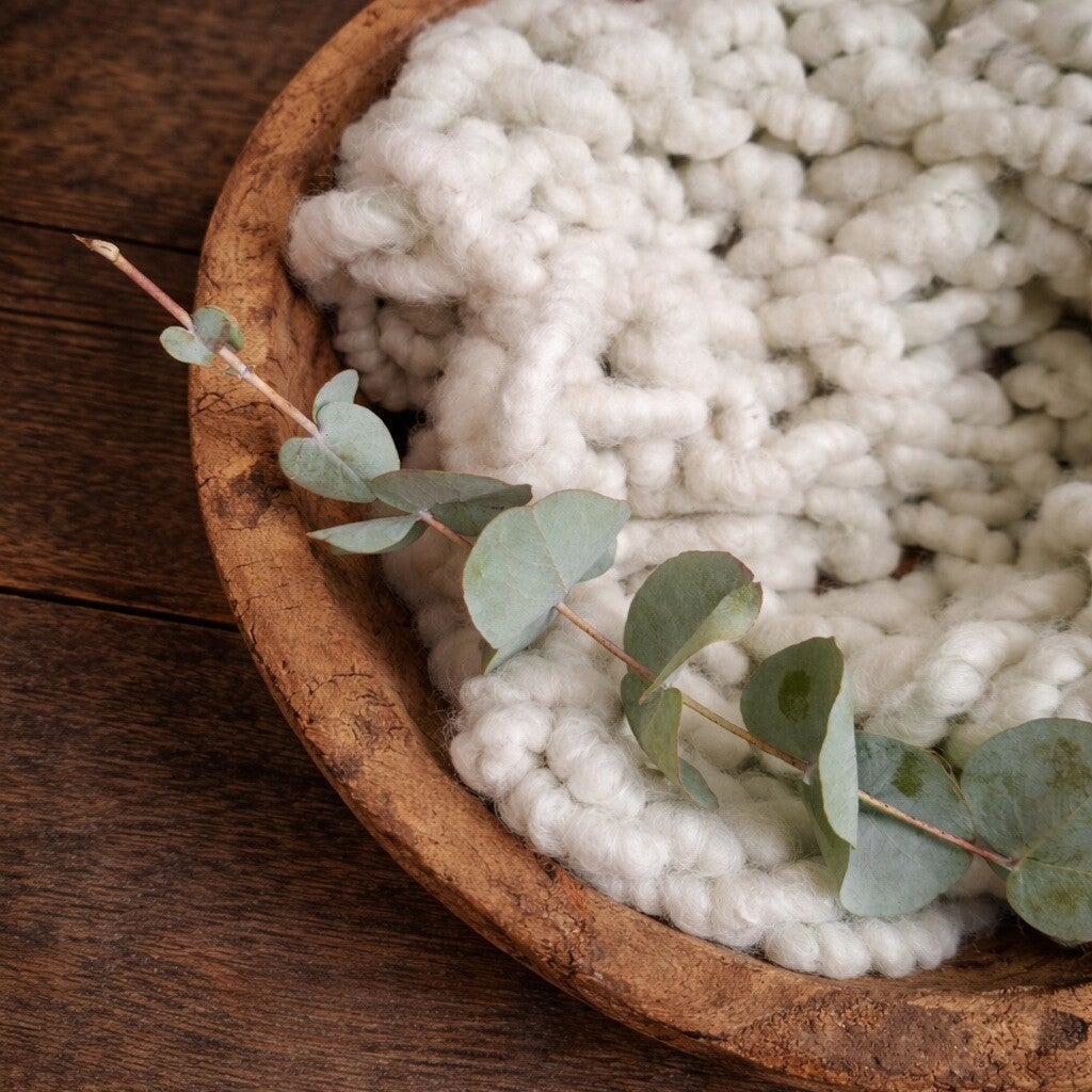 Handmade Mint Wool Blanket – Newborn Photography Prop