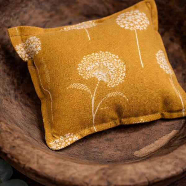 Mustard Floral Pillow – Newborn Prop