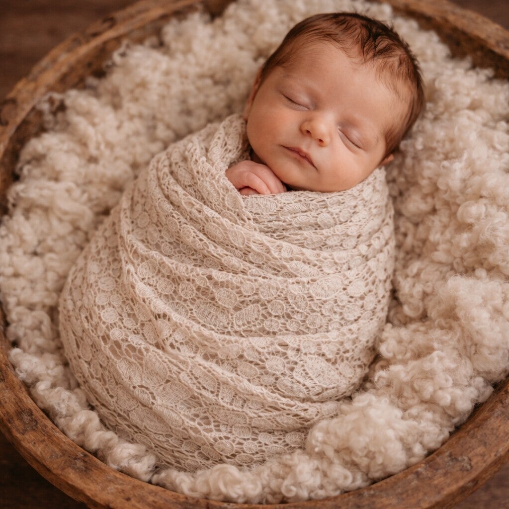 Natural Lace Wrap – Newborn Photography Prop