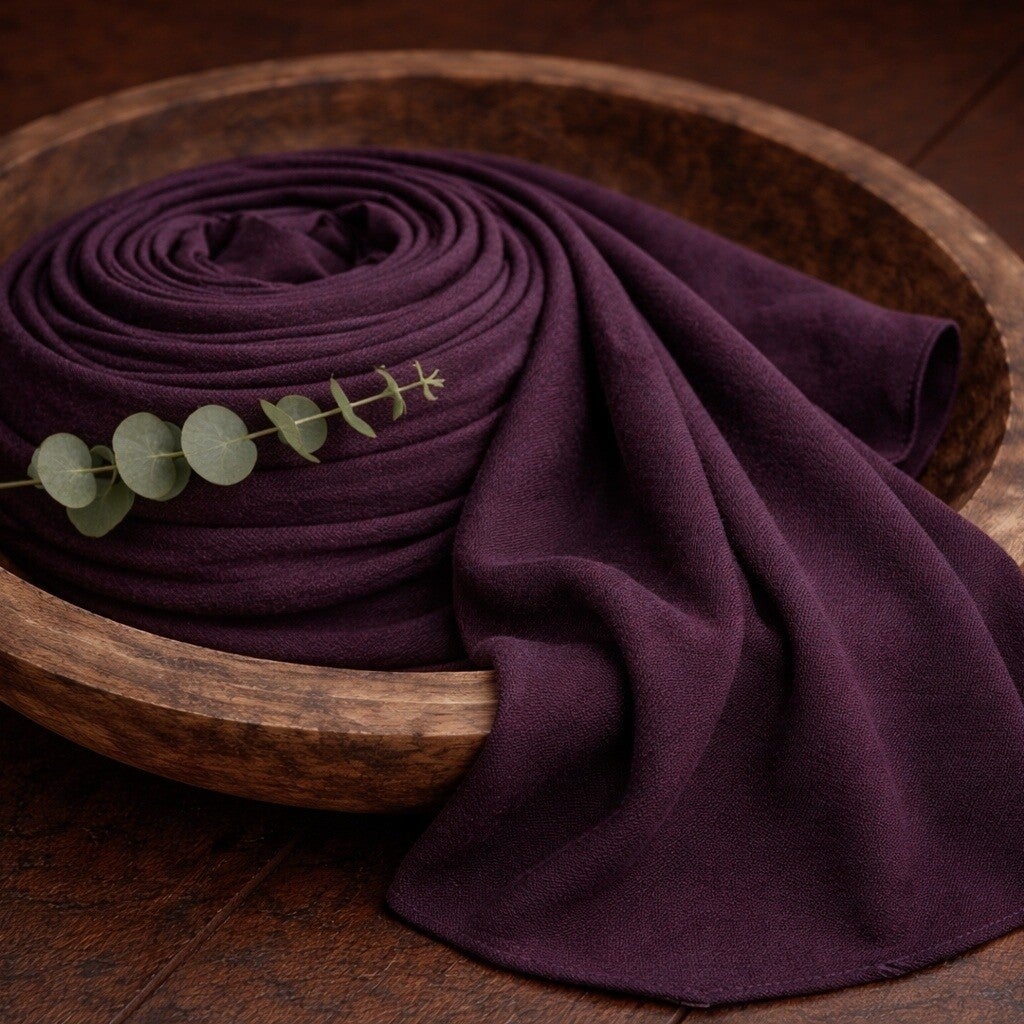 Newborn Knit Wrap Aubergine | Stretch Wrap | Newborn Photography Prop