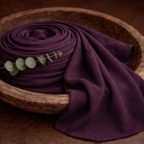 Newborn Knit Wrap Aubergine | Stretch Wrap | Newborn Photography Prop