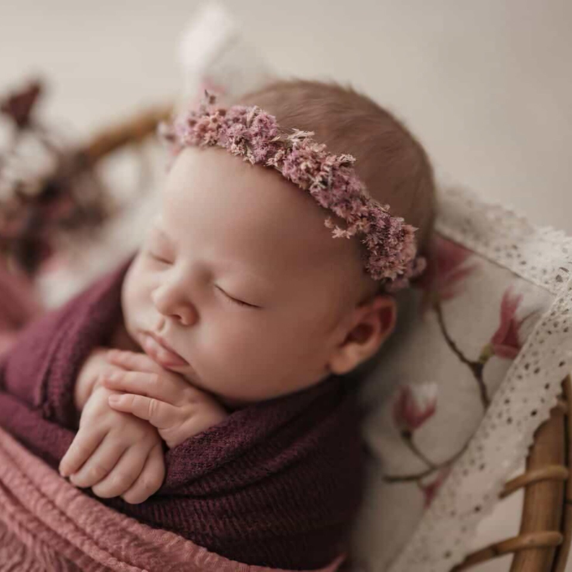 Newborn Pillow Magnolia Lace | Canvas Pillow | Newborn Photography Prop