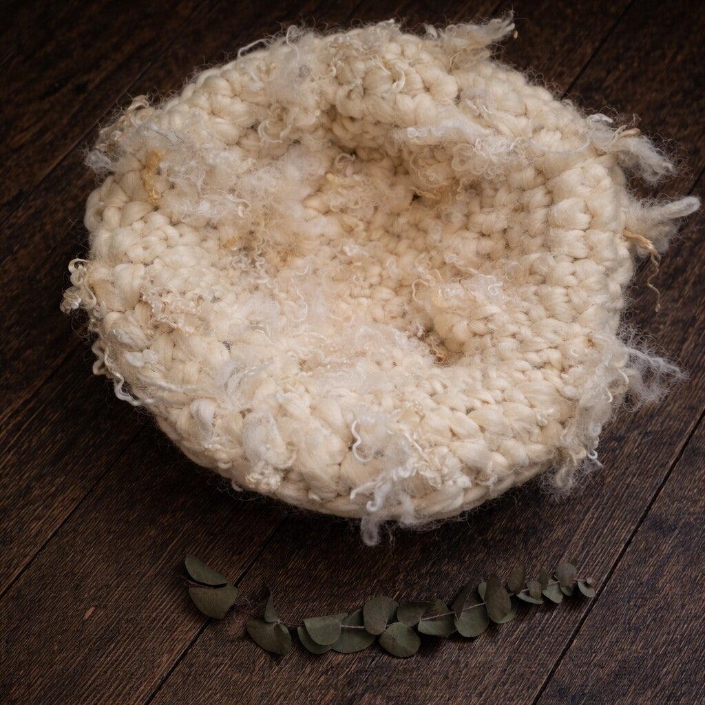 Handmade Wool Layer with Wensleydale Locks – Cream