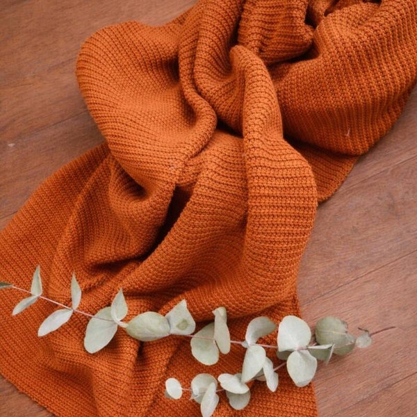 Chunky Knit Blanket Cognac – Newborn Photography Prop