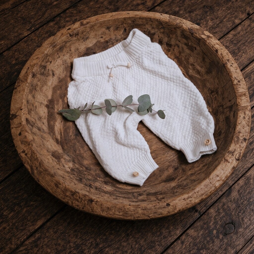 White Knit Pants – Newborn Photography Prop