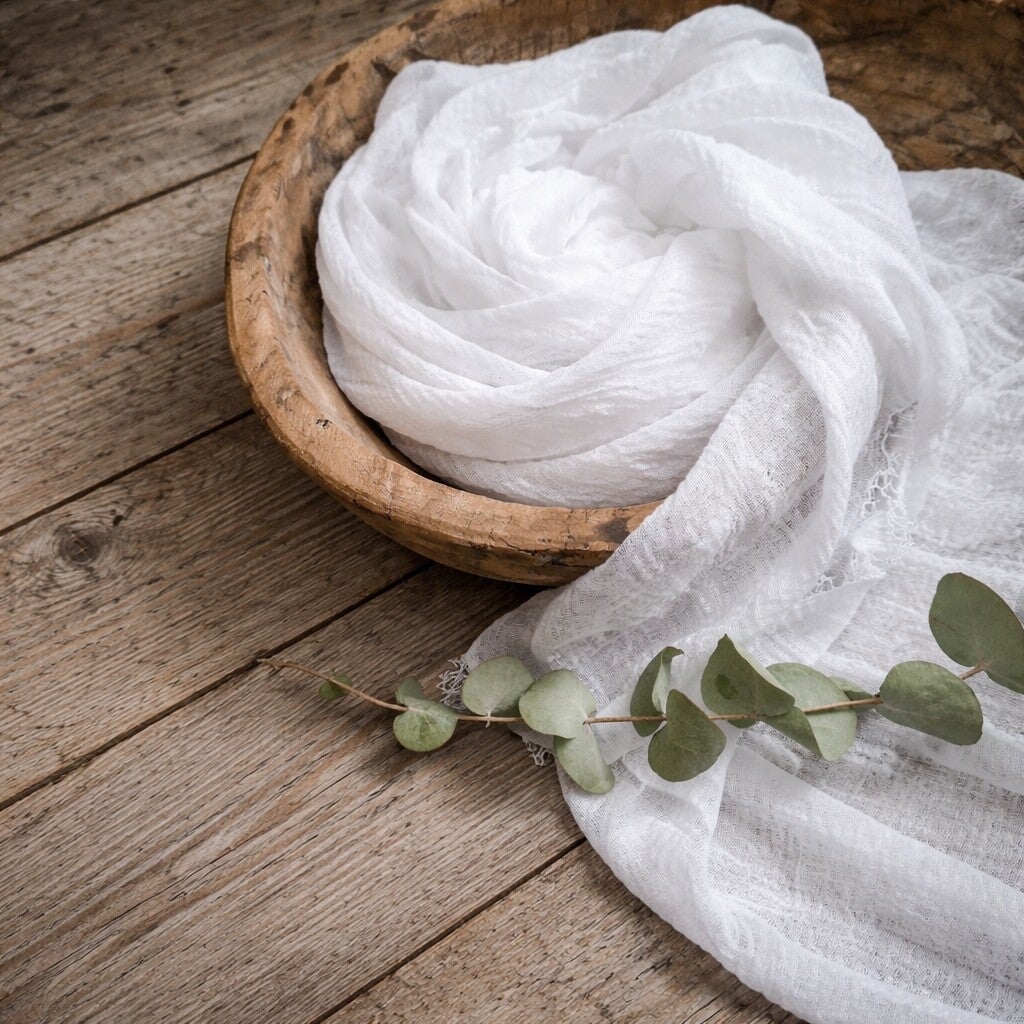 Soft Viscose Fabric White – Newborn Photography Layer