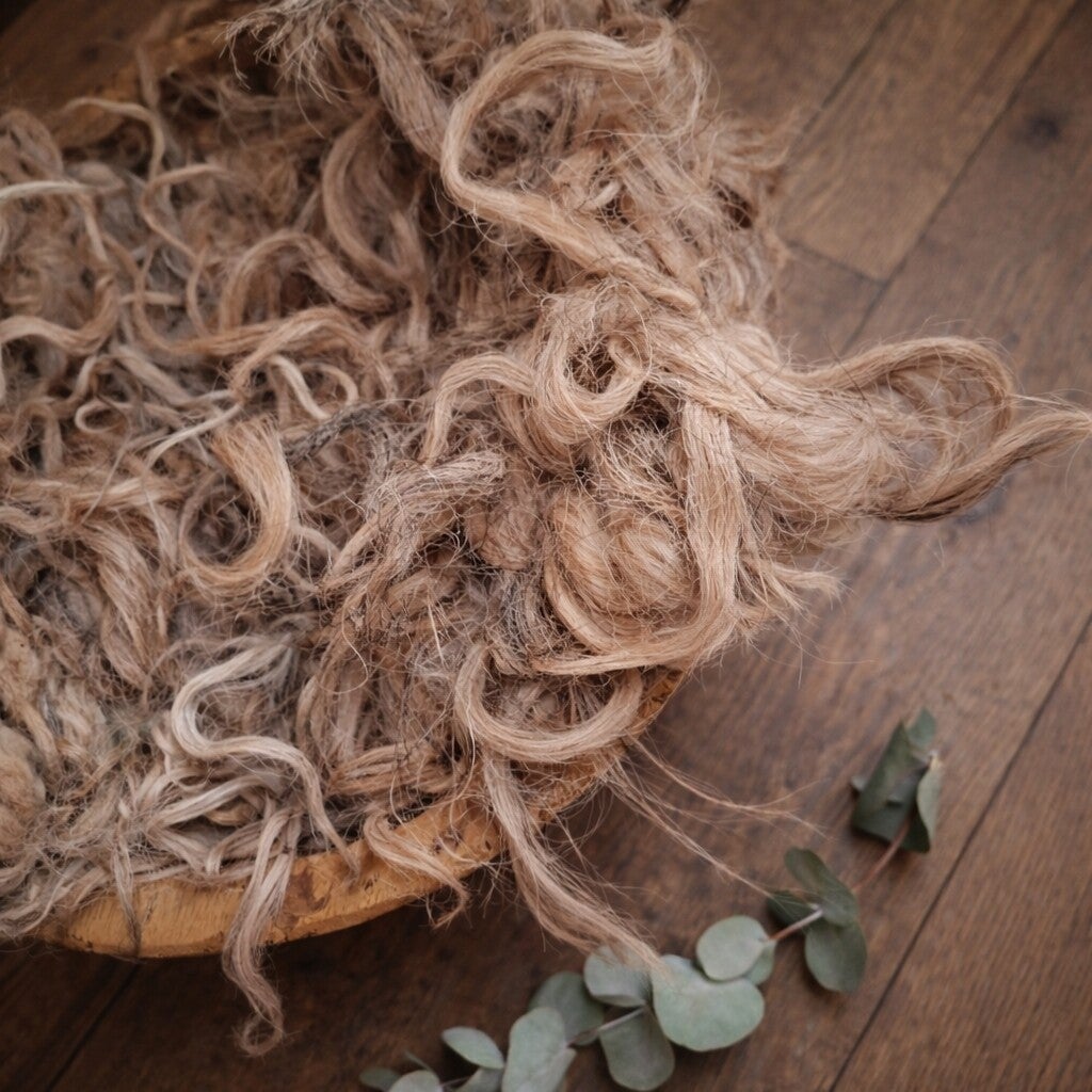 Woven Blanket | Hand-dyed Locks | Natural Beige Mix