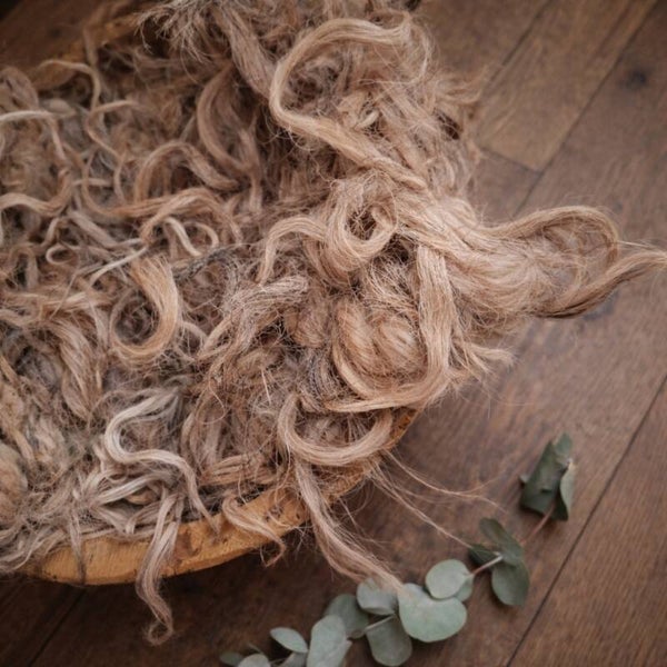 Woven Blanket | Hand-dyed Locks | Natural Beige Mix