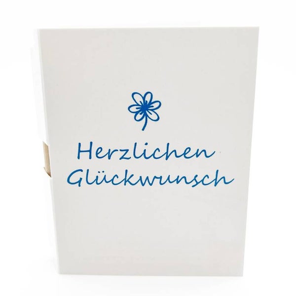Geschenkverpackung für einen KartenClip Herzlichen Glückwunsch
