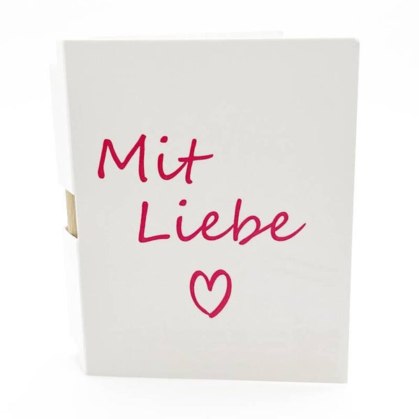 Geschenkverpackung für einen KartenClip Mit Liebe