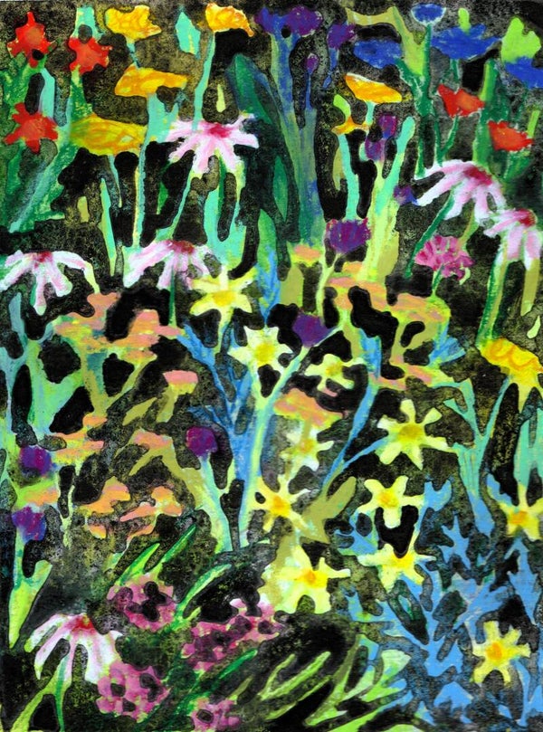 Bloemen en houtskool