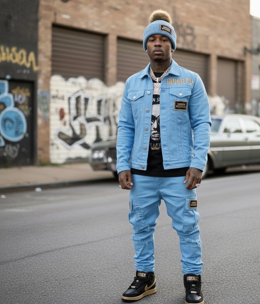 Signature Green Denim Set | Urbanroyaltyco