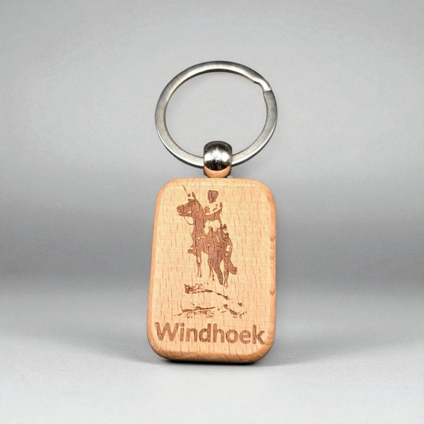 Wooden Keychain  with der Reiter von Windhoek