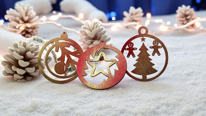Laser-Cut Wooden Christmas Ornament