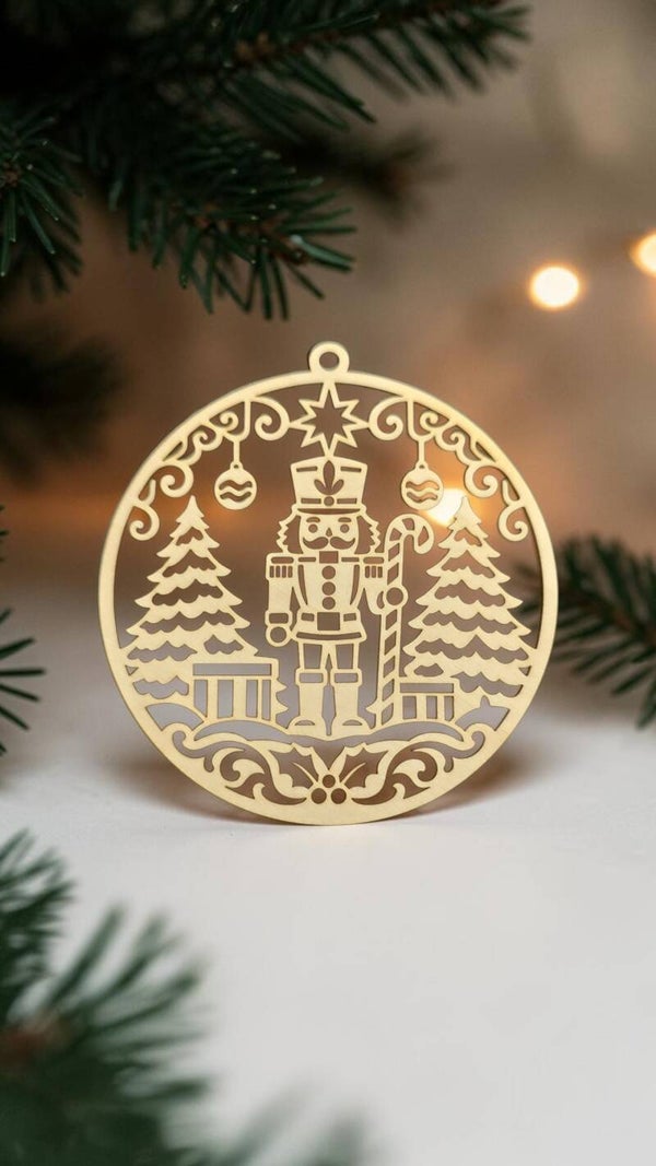 Laser-Cut Wooden Christmas Ornaments – 9 cm
