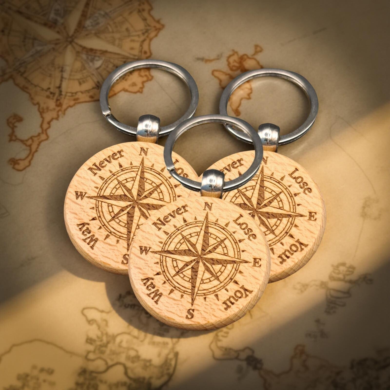 Round Wooden Keyring purchased separately Custom-designed