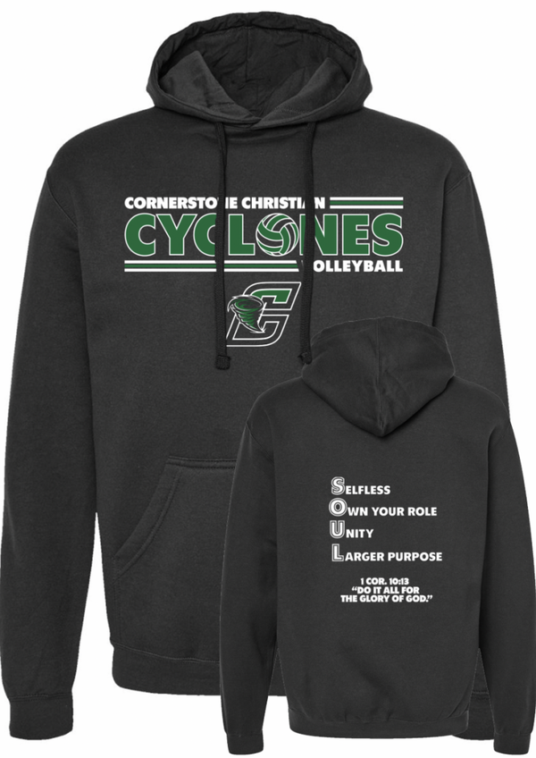 Unisex Fleece Hooded Sweatshirt - Volleyball