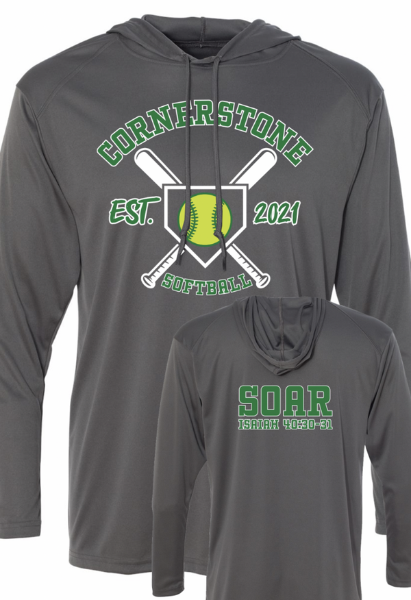Long Sleeve Hooded T - Softball