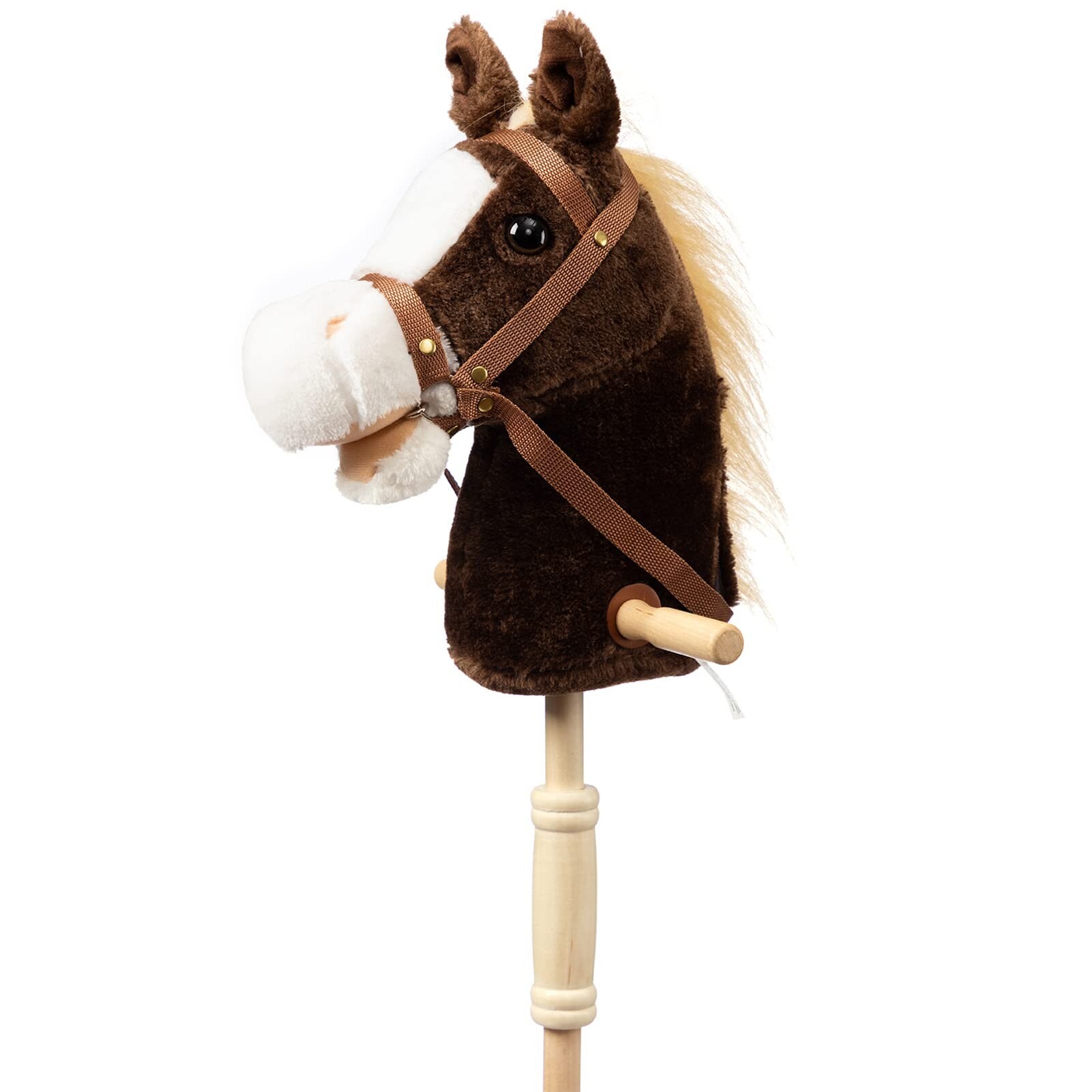 HollyHOME Stick Horse Plush Handcrafted Hobby Horse on a Stick