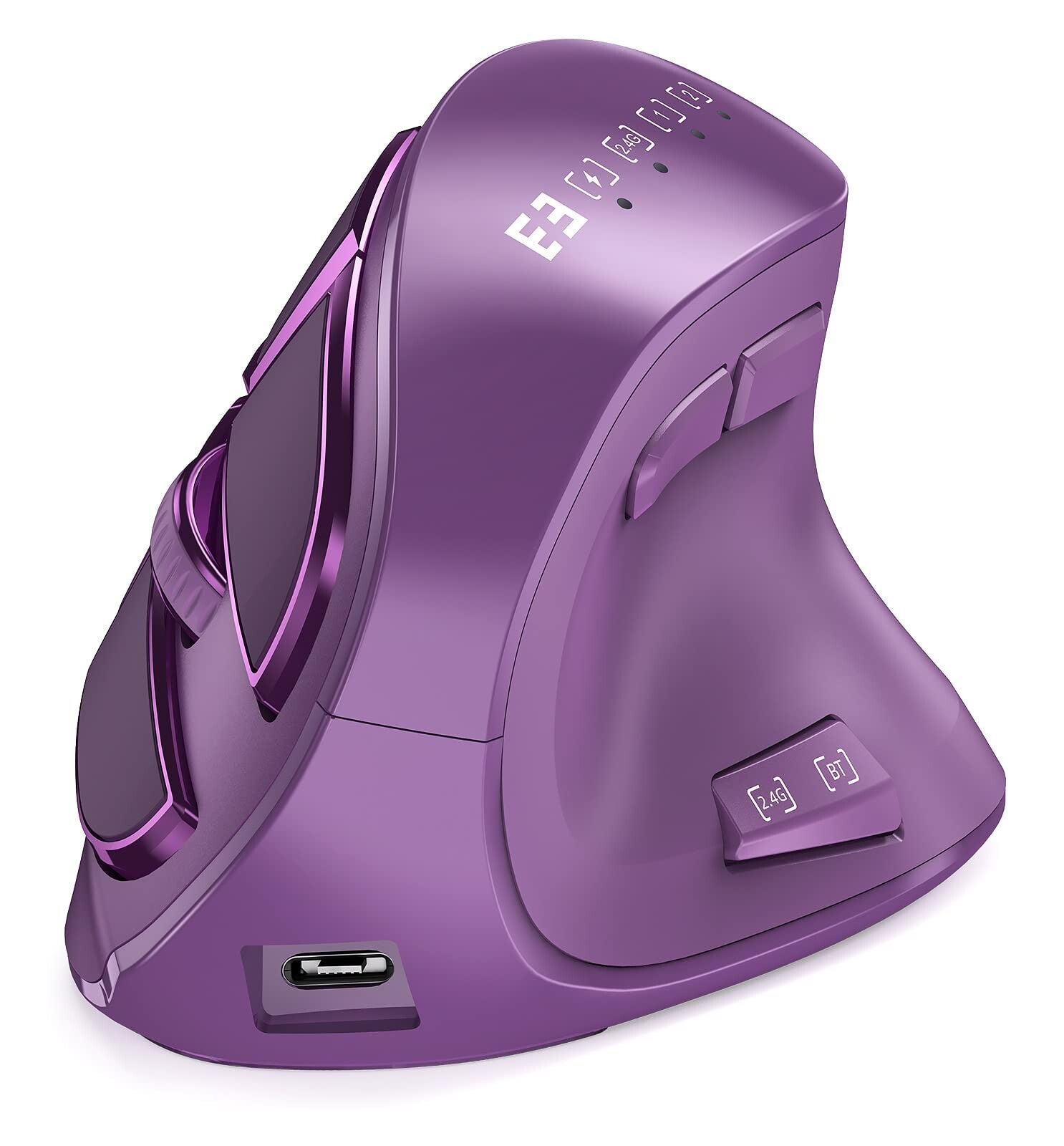 Wireless Vertical Mouse - Rechargeable Optical Mice for Multi-Purpose (Bluetooth+Bluetooth+USB