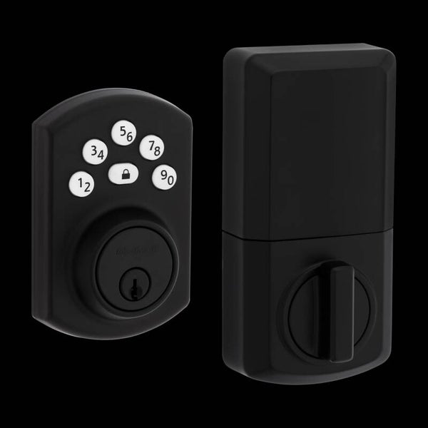 Kwikset Powerbolt 240 5-Button Keypad Matte Black Traditional Electronic Deadbolt Door Lock, Featuring Convenient keyless Entry, Customizable User Codes and auto Locking