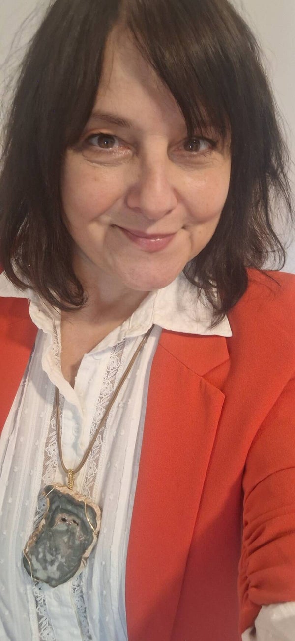 Hanger versteend hout oceaankleur VERKOCHT