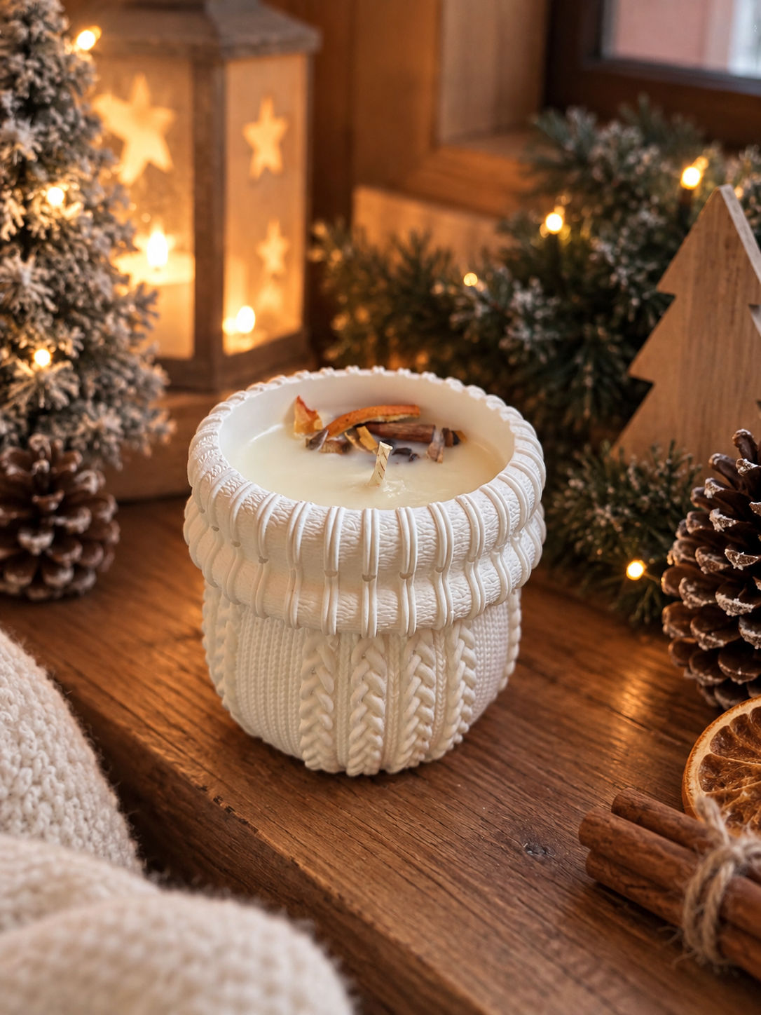 Bougie Douce Maille – Épices de Noël ❄️