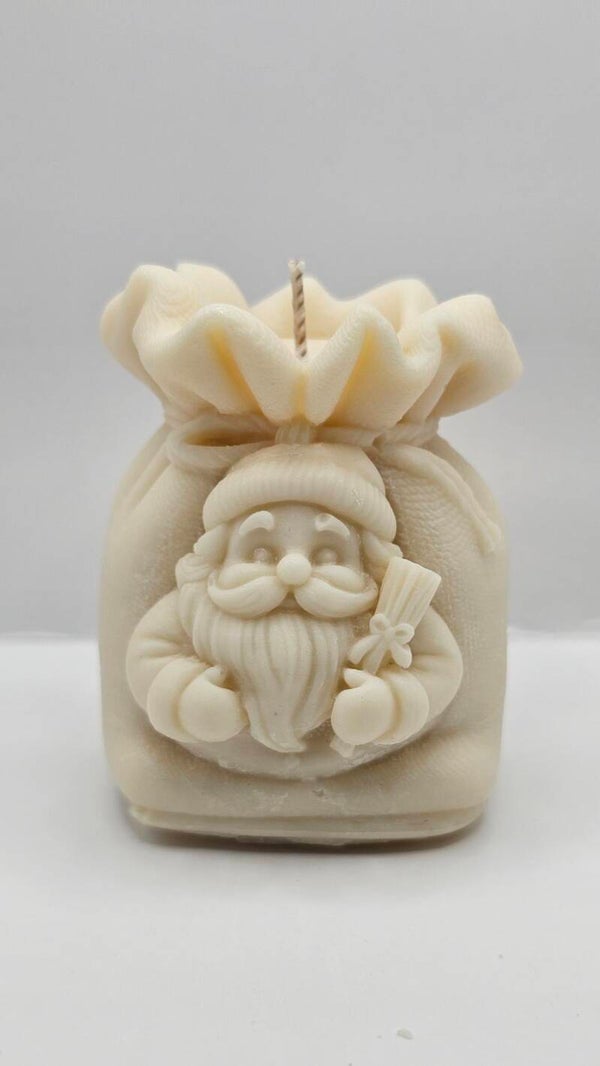 VELA EN FORMA DE SAQUITO  REGALO DE SANTA CLAUS