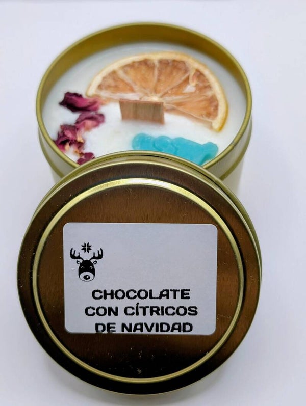VELA AROMÁTICA DE CHOCOLATE CON CÍTRICOS DE NAVIDAD
