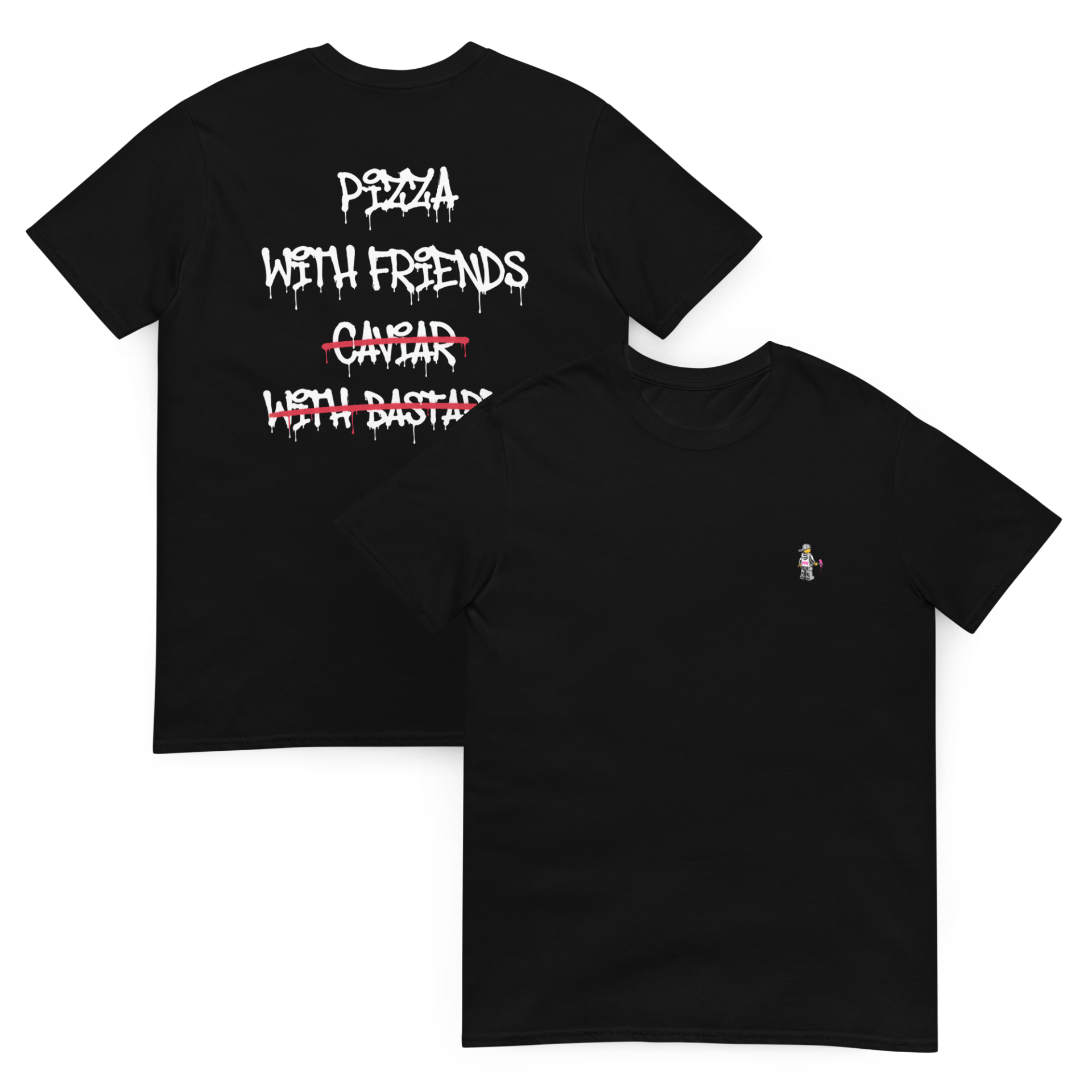 Man : PIZZA WITH FRIENDS - Black