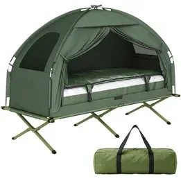 tented campbed with air mattress