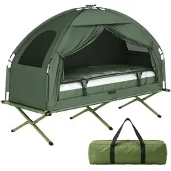 tented campbed with air mattress