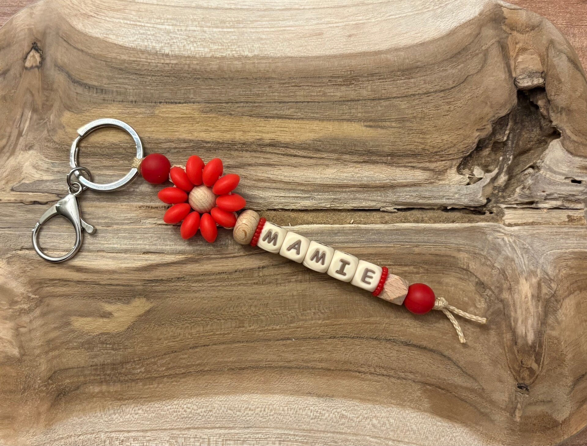Porte clés florale personnaliée