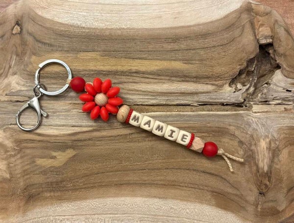 Porte clés florale personnaliée
