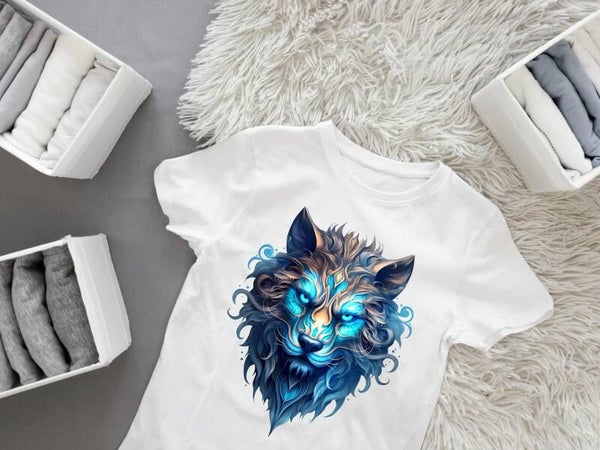 Bügelbild Blauer Löwe