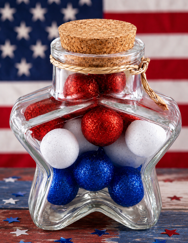 4th of July Patriotic Star Jar