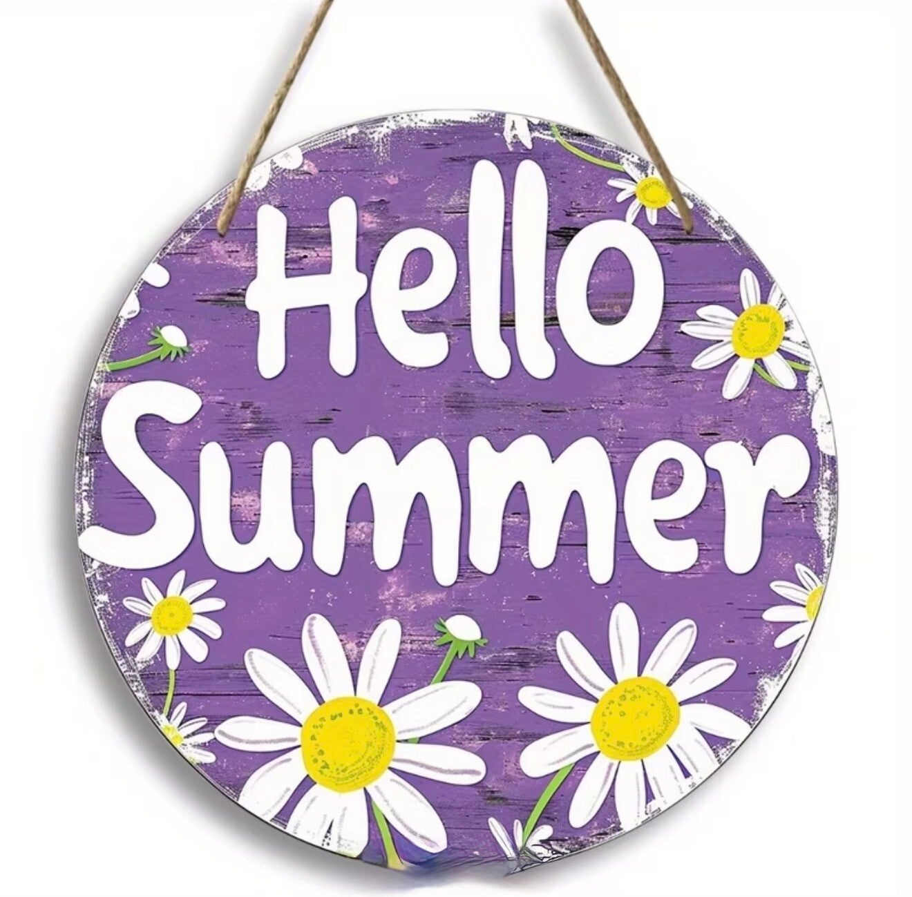 2D Wood Hello Summer (purple)