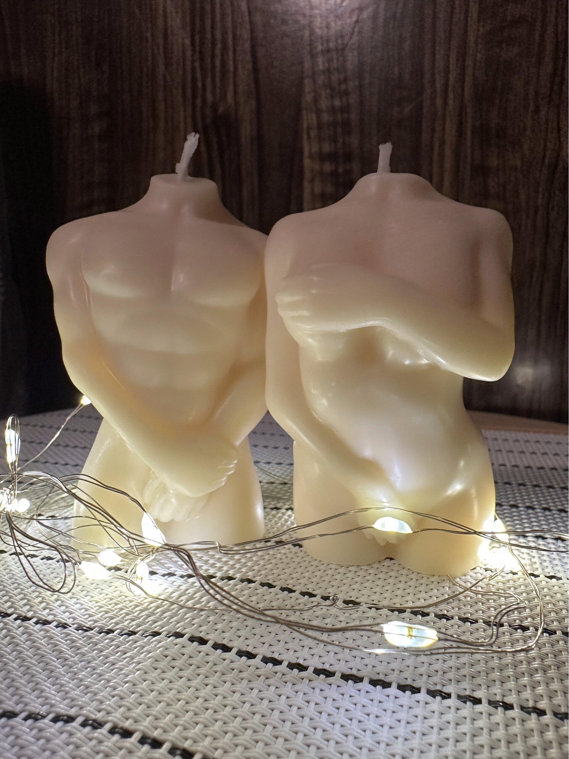 Torso Candle Set • two • Paar • Körper Kerze • Men • Woman • Body • Vegan • Geschenkidee • Creme • Minimalistisch • Ästhetisch • Zeitlos
