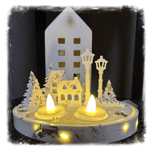 Deko „Winterlandschaft“ – handgemacht aus Gießmasse