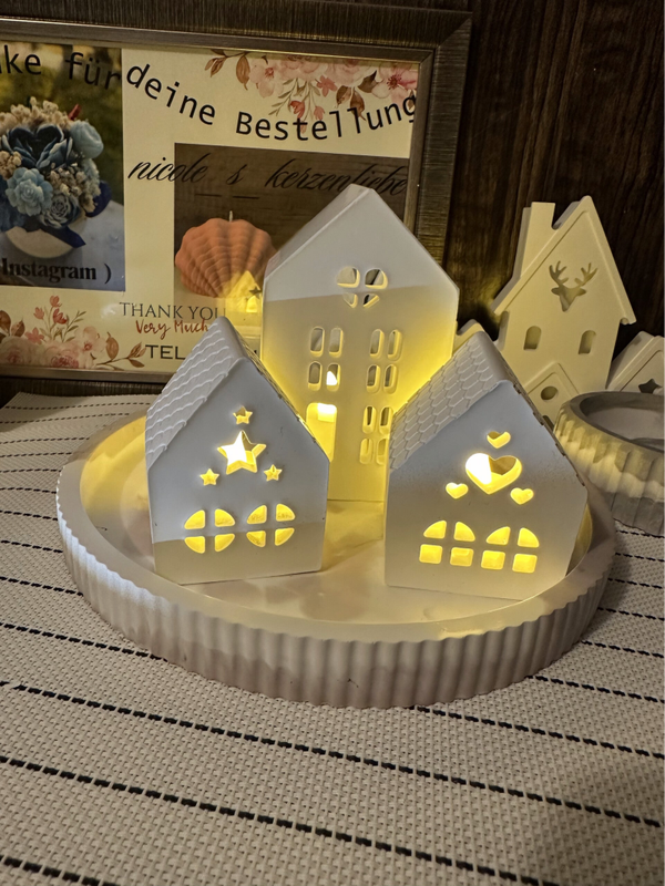 handgegossen aus Raysin, Deko - Set ohne Beleuchtung !