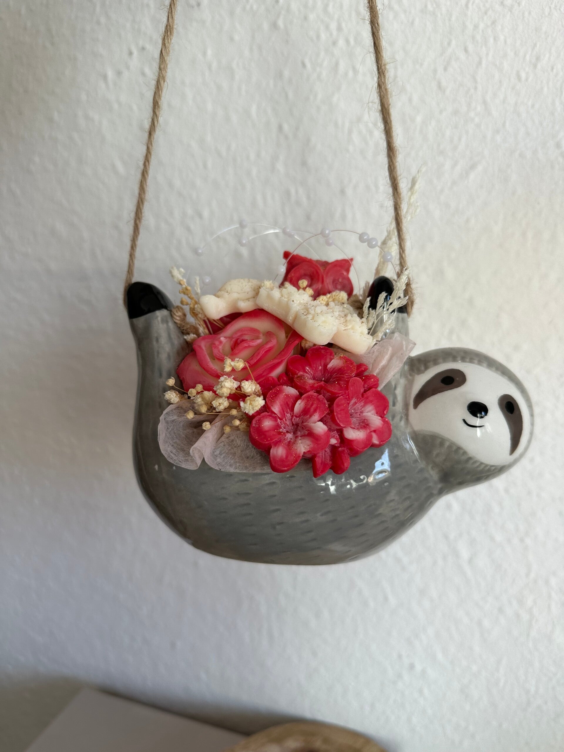 Kerzenstrauß "Amore " handgegossen aus Rapswachs