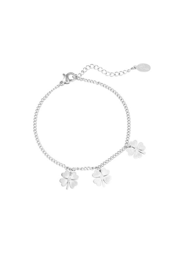 Armband klavertje 4 stainless steel