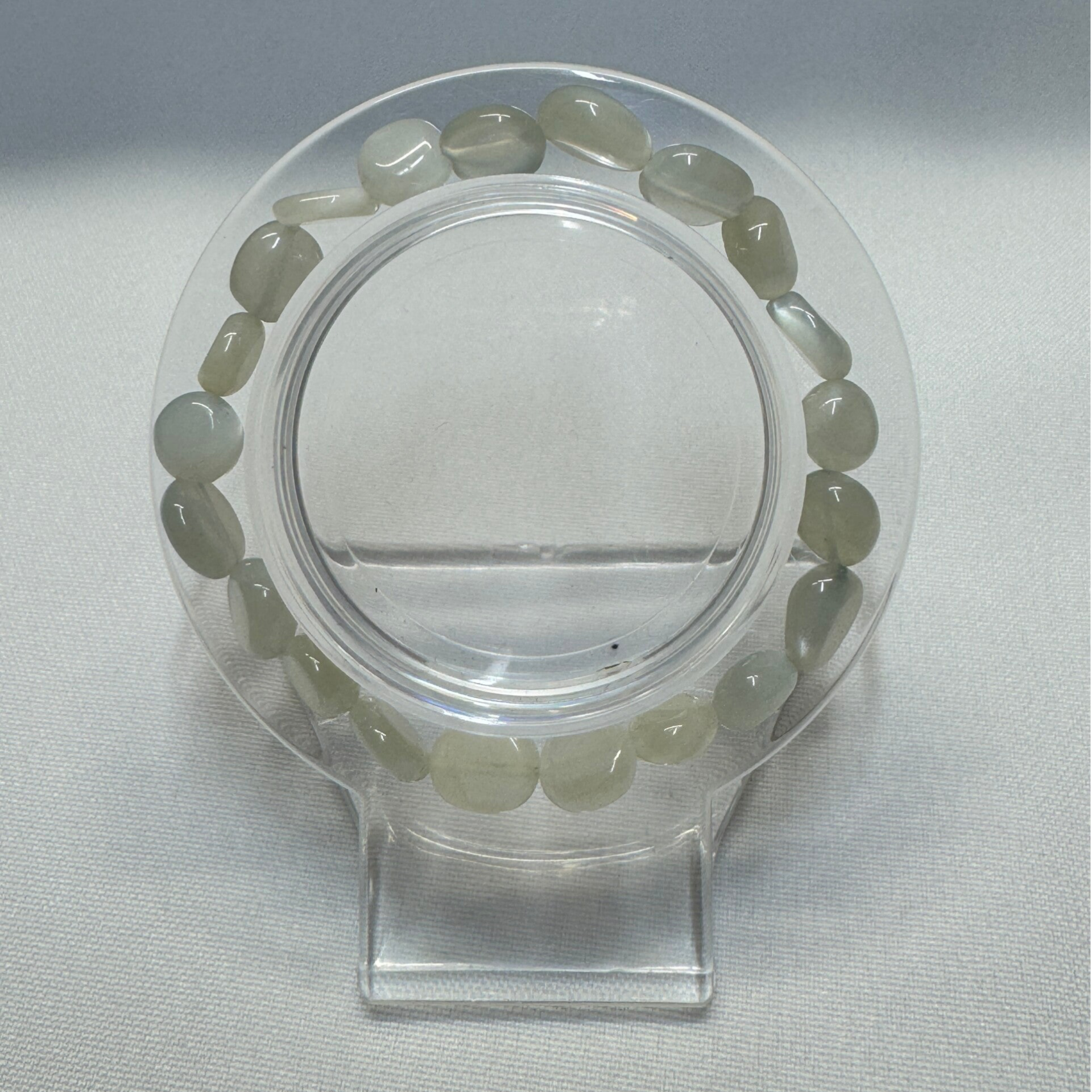 Armband Witte Maansteen trommelsteen