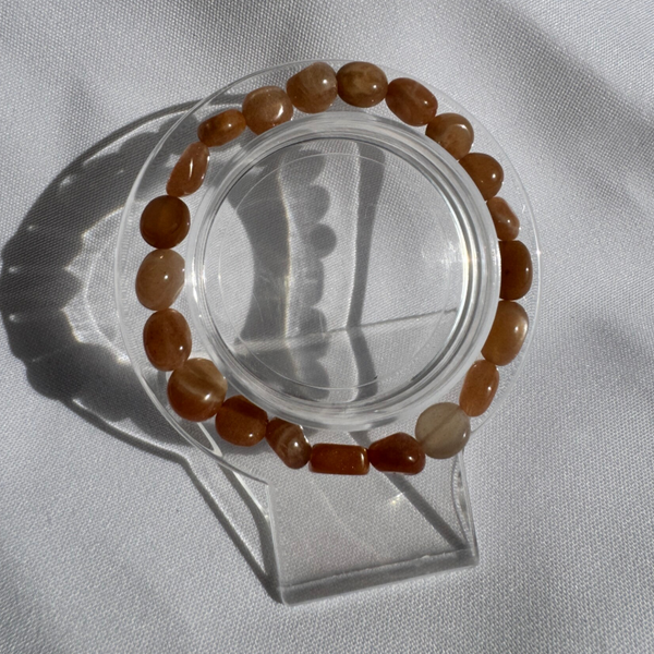 Armband Roze Maansteen trommelsteen