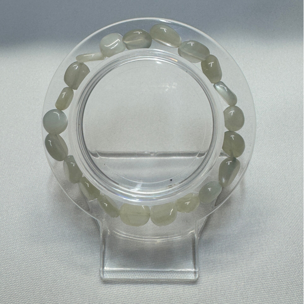 Armband Witte Maansteen trommelsteen