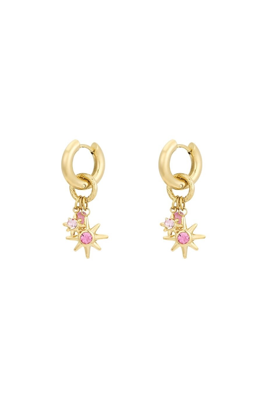 Pink starlight oorbellen