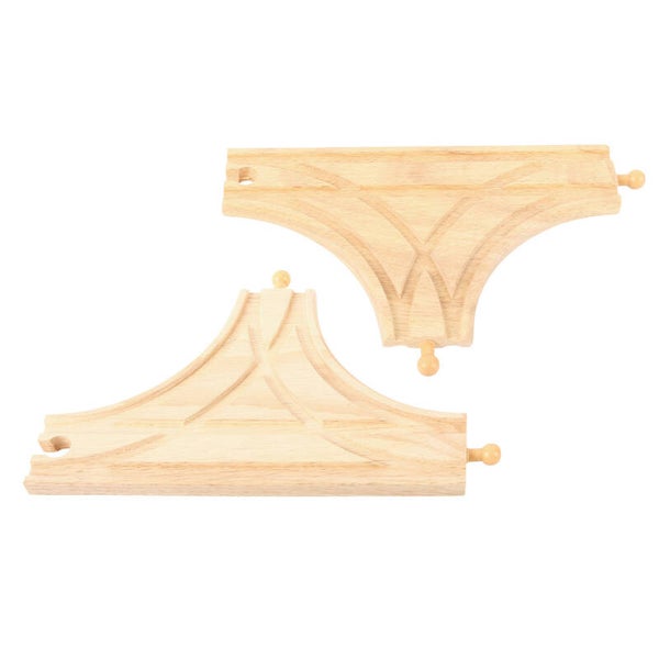 Bigjigs Houten Rails - T-splitsing, 2 stuks