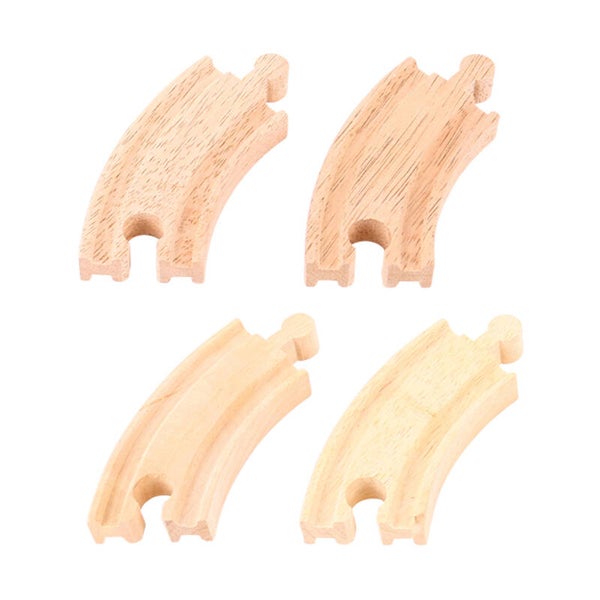 Bigjigs Houten Rails - Korte Bochten, 4stuks